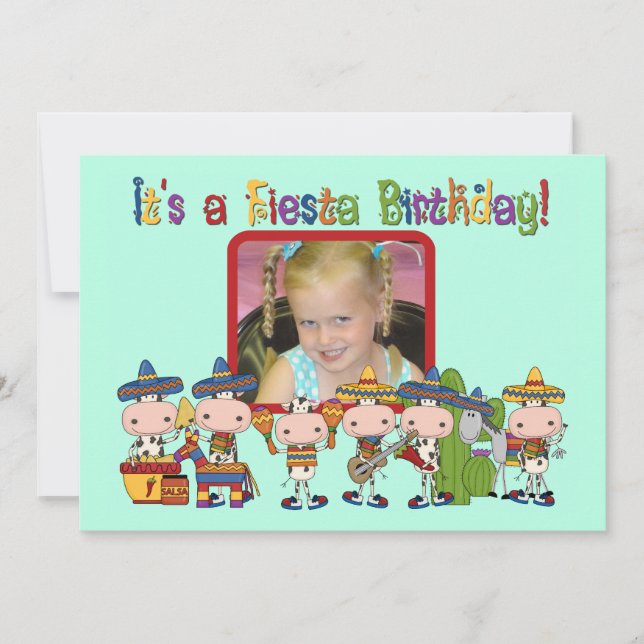 Custom Photo Fiesta Birthday Invitation (Front)