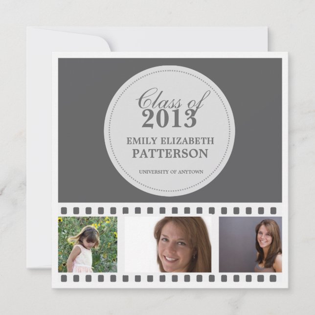 Custom Photo Film Graduation Invitation (Front)