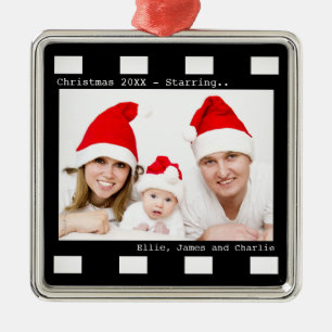 Custom Photo Film Reel Christmas Metal Tree Decoration