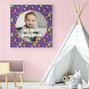 Custom Photo First Christmas Gifts for Daughter Canvas Print