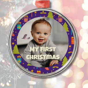 Custom Photo First Christmas Gifts for Daughter Metal Tree Decoration