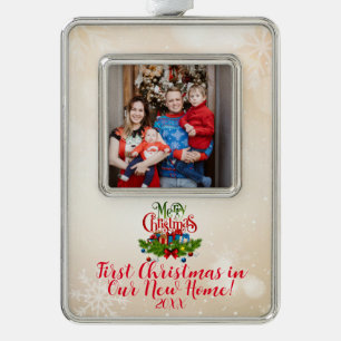 Custom Photo First Christmas in New Home Ornament