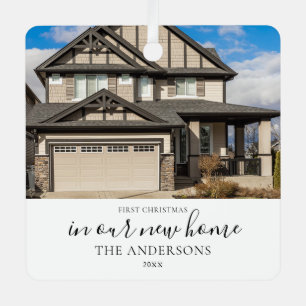 Custom Photo First Christmas New Home Metal Tree Decoration