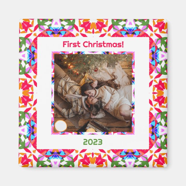 Custom Photo First Christmas Newly Weds New Home  Magnet (Front)