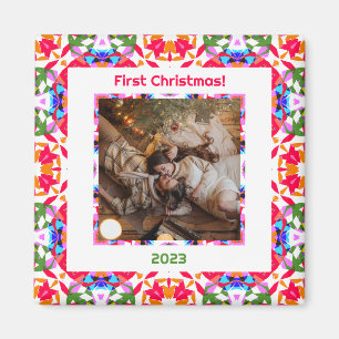 Custom Photo First Christmas Newly Weds New Home  Magnet