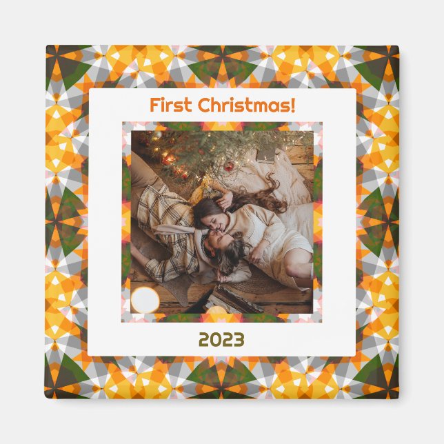 Custom Photo First Christmas Newly Weds New Home  Magnet (Front)