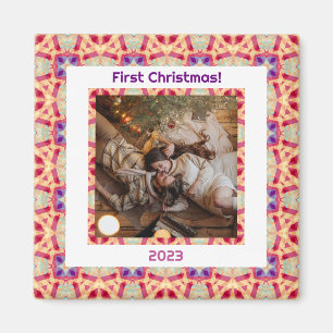 Custom Photo First Christmas Newly Weds New Home  Magnet