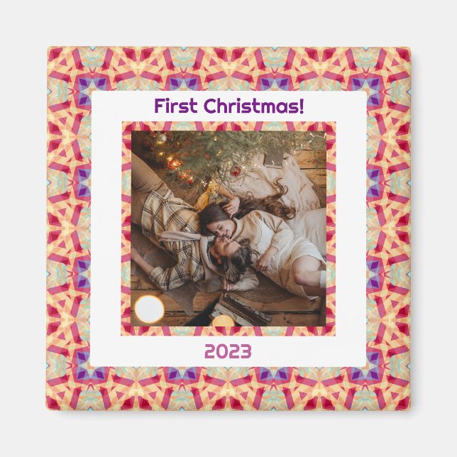 Custom Photo First Christmas Newly Weds New Home  Magnet (Front)