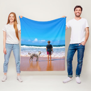 Custom Photo Fleece Blanket with Your Own Design