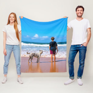 Custom Photo Fleece Blanket Your Pets Photos Gift