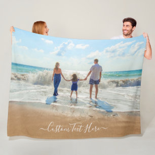 Custom Photo Fleece Blanket Your Photos and Text