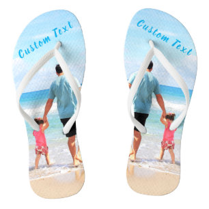 Custom Photo Flip Flops Personalised Text