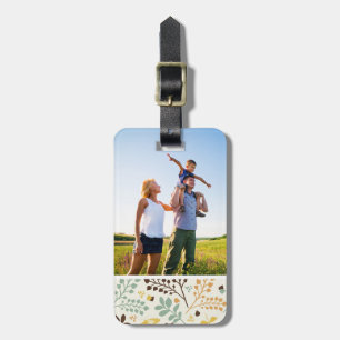 Custom Photo Floral Butterfly Pattern Luggage Tag