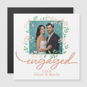 Custom Photo Floral Engagement Announcement Script