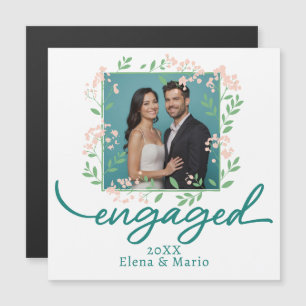 Custom Photo Floral Engagement Announcement Script