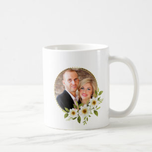 Custom Photo Floral Frame  Coffee Mug