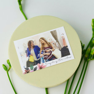 Custom Photo Floral Mothers Day daughter-in-law Holiday Card