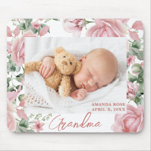 Custom Photo Floral New Baby Mouse Mat