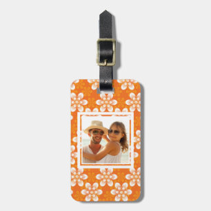 Custom Photo Flowers Pattern Luggage Tag