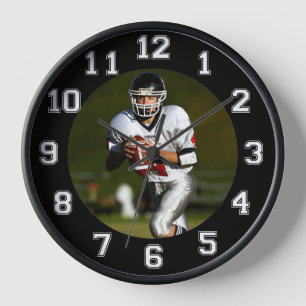 Custom photo football player or coach gift clock