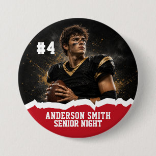 Custom Photo Football Senior Night Button Pin