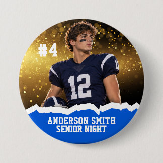 Custom Photo Football Senior Night Button Pin