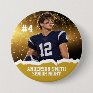 Custom Photo Football Senior Night Button Pin