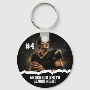 Custom Photo Football Senior Night Button Pin Key Ring