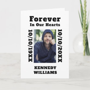 Custom Photo Forever In Our Hearts Black White Thank You Card