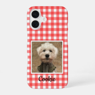Custom Photo Frame Country Red Buffalo Check Plaid iPhone 16 Case