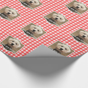 Custom Photo Frame Country Red Buffalo Check Plaid Wrapping Paper