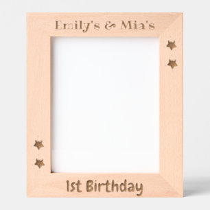 Custom Photo Frame for Twins, 1st Birthday, 8x10"