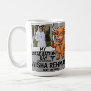 Custom Photo Frame Highland Cow Nursing Graduation Coffee Mug