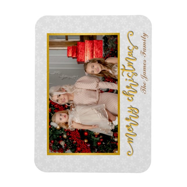 Custom Photo Frame Merry Christmas & New Year Holi Magnet (Vertical)