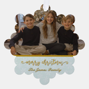 Custom Photo Frame Merry Christmas & New Year Holi Tree Decoration Card