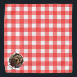 Custom Photo Frame Red Country Buffalo Check Plaid Bandana<br><div class="desc">Fun,  rustic,  country photo frame template with a red chequered buffalo plaid pattern background. Copyright © Angi Laframboise. Customisable,  personalised photo gifts for pets.</div>