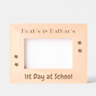Custom Photo Frame Twins, 1st Day at School, 6x4"