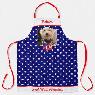 Custom Photo Frame USA American Flag Patriotic Fun Apron