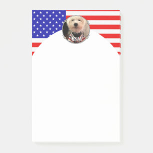 Custom Photo Frame USA American Flag Patriotic Fun Post-it Notes