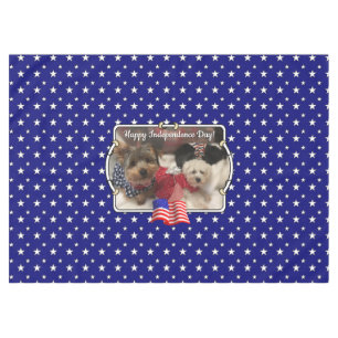 Custom Photo Frame USA American Flag Patriotic Fun Tablecloth