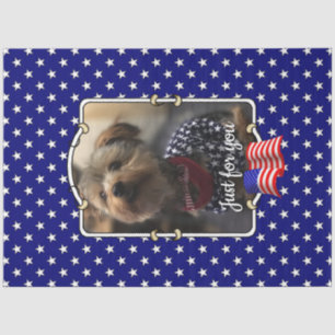 Custom Photo Frame USA American Flag Patriotic Fun Tissue Paper