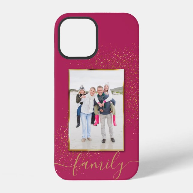 Custom Photo Framed Personalised Name iPhone Case (Back)