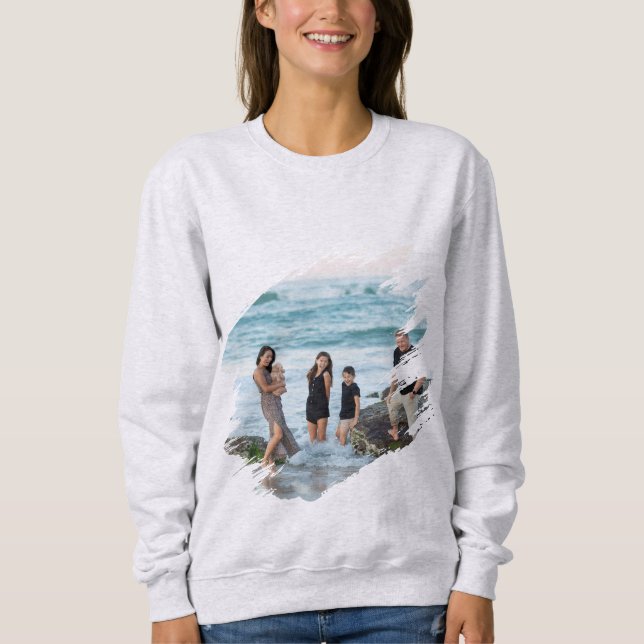 Custom Photo Front Print Cozy Basic Sweatshirt (Front)