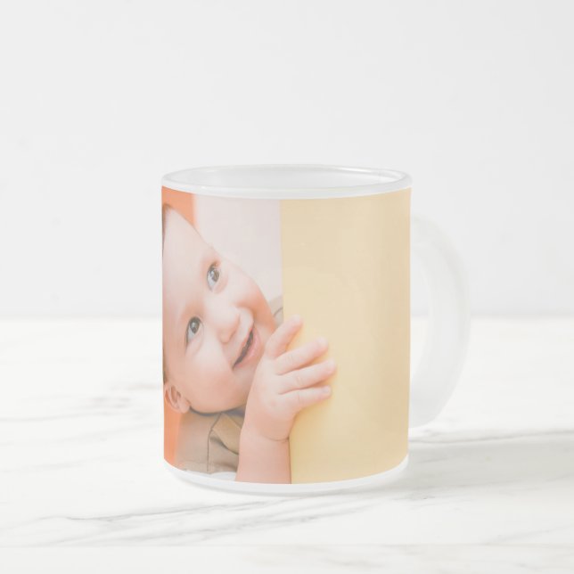 Custom Photo Frosted Glass Coffee Mug (Front Right)