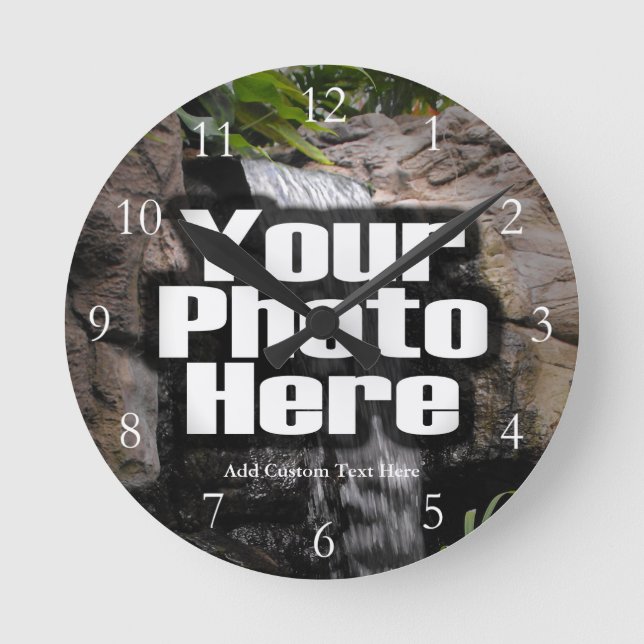 Custom Photo Full Color Clock with White Numbers (Front)
