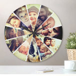 Custom Photo Fun Bright Filter Family Children Large Clock<br><div class="desc">Create your own customised 12 photo wall clock with your custom images enhanced with a fun bright filter.</div>