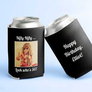 Custom Photo Fun Cool 50th Birthday Can Cooler