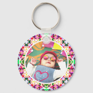 Custom Photo Fun Pink Happy Mother’s Day Keepsake Key Ring