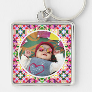 Custom Photo Fun Pink Happy Mother’s Day Keepsake Key Ring