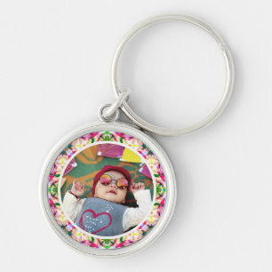 Custom Photo Fun Pink Happy Mother’s Day Keepsake Key Ring